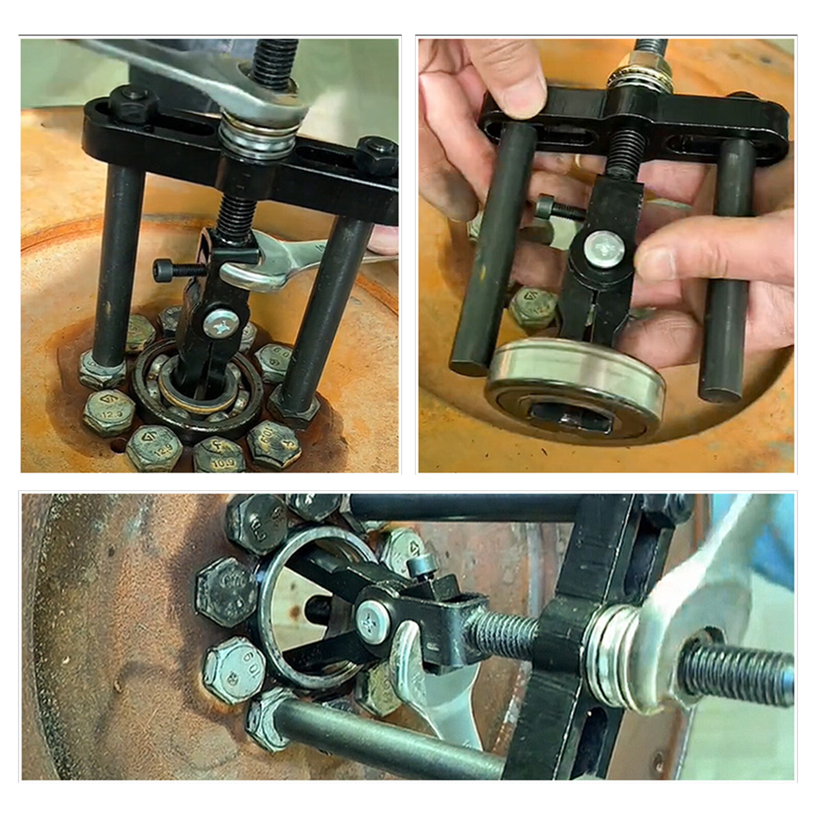 3-Jaw Pilot Bearing Puller Removal Tool Inner Wheel Extractor Car Hand Tool US