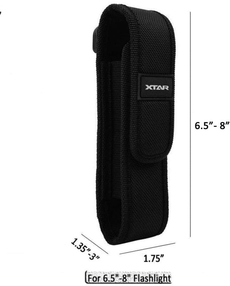 2-Pack Flashlight Battery Pouch Holster for 6.5"-8" Tactical Lights - Compatible
