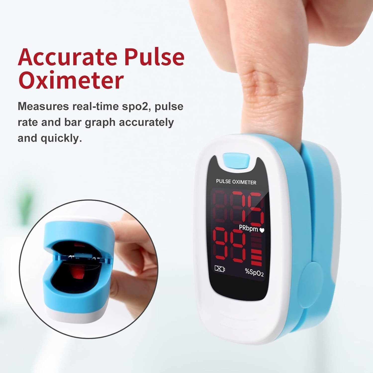One-Click Use LED Pulse Oximeter with Long Battery Life & User-Friendly Features