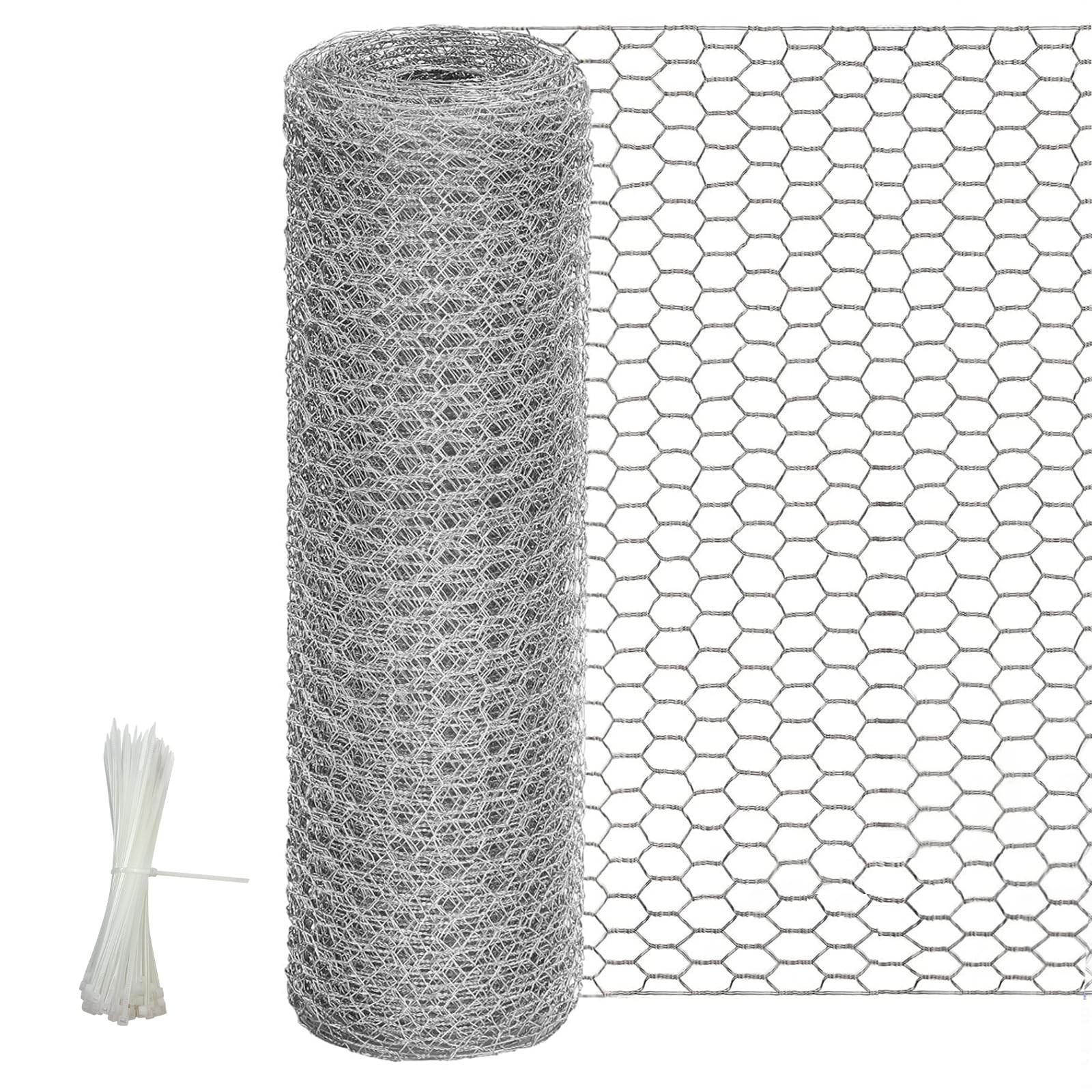 24 Rifny Chicken Wire Fencing, 24 Inch x 60 Feet Chicken Wire Mesh Roll for G...