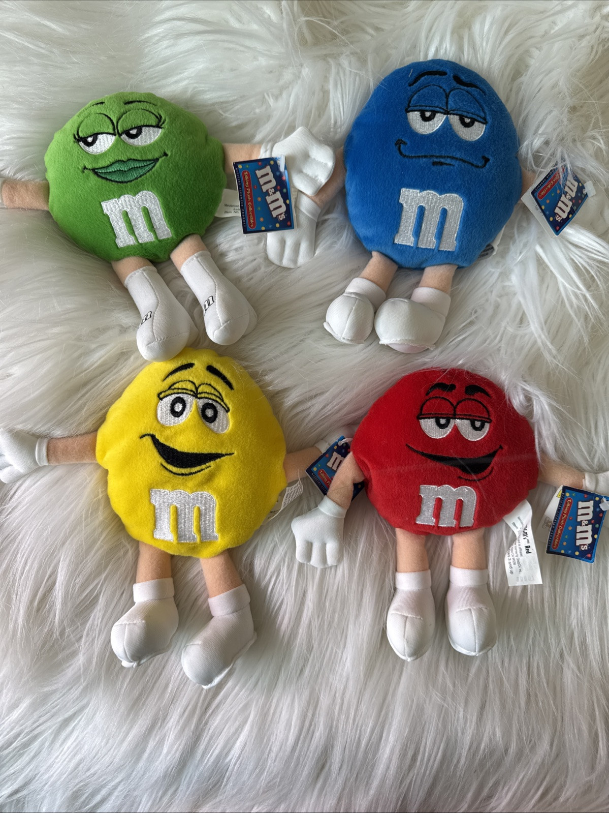 4 M&M Talking Plush Collectible Characters with Attitude Red Yellow Blue Green