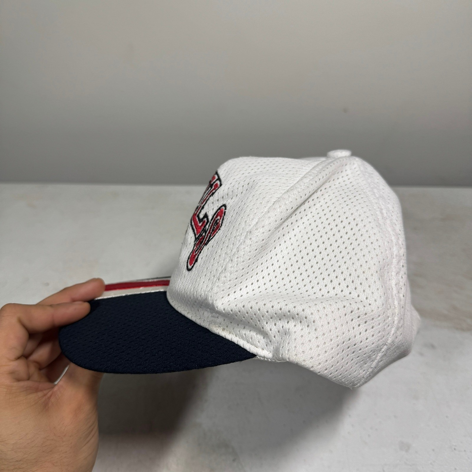 Vintage New Jersey Devils Mens Hat Cap White Red SnapBack Drew Pearson