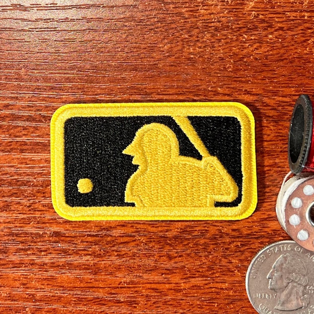 Gold Batterman Patch MLB Logo MVP Cy Young RoTY Embroidered Iron On 2.25x1.25"