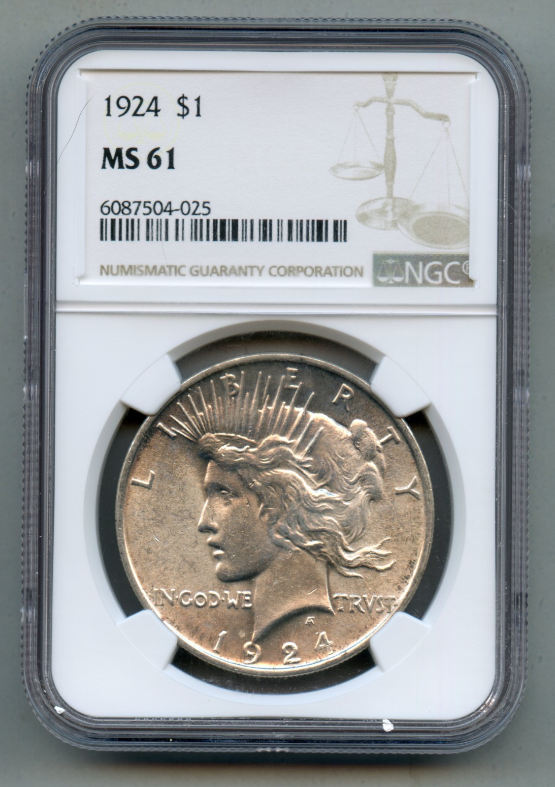 1924 Peace Silver Dollar NGC MS 61