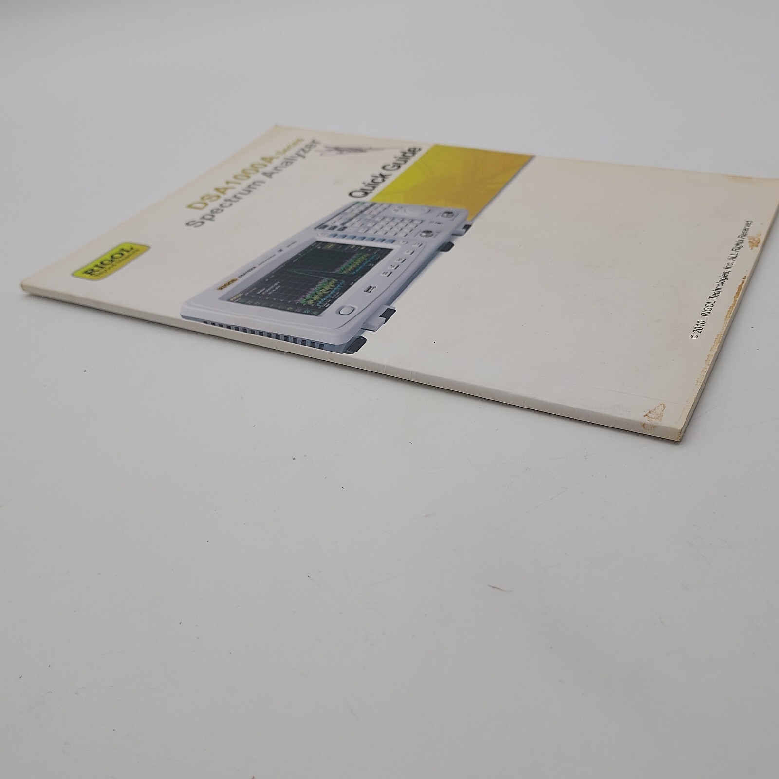 Rigol DSA1000A Series Spectrum Analyzer Quick Guide Manual 2010 (Manual Only!)
