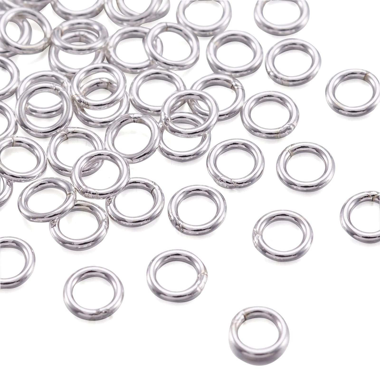 Craftdady 50pcs 4mm Soldered Jump Rings 925 Sterling Silver Closed O Rings fo...