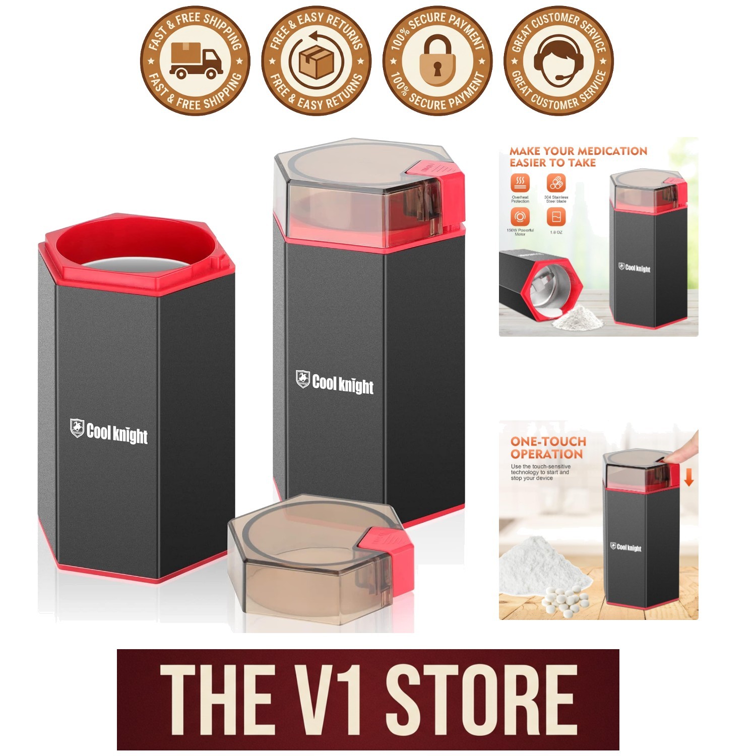Electric Pill Crusher - Effortlessly Grind Multiple Medications to Fine Powder