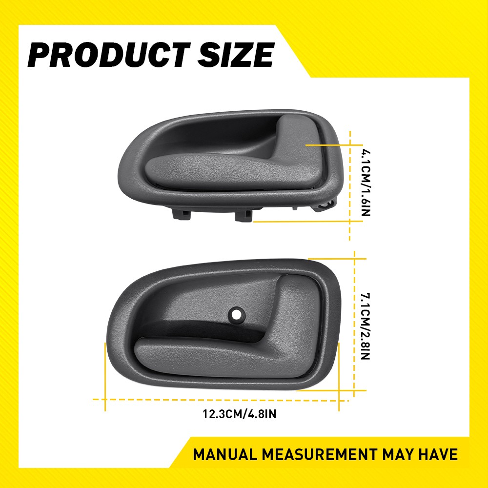 Gray Inner Inside Interior Door Handle Left & Right Set for 93-97 Corolla NEW
