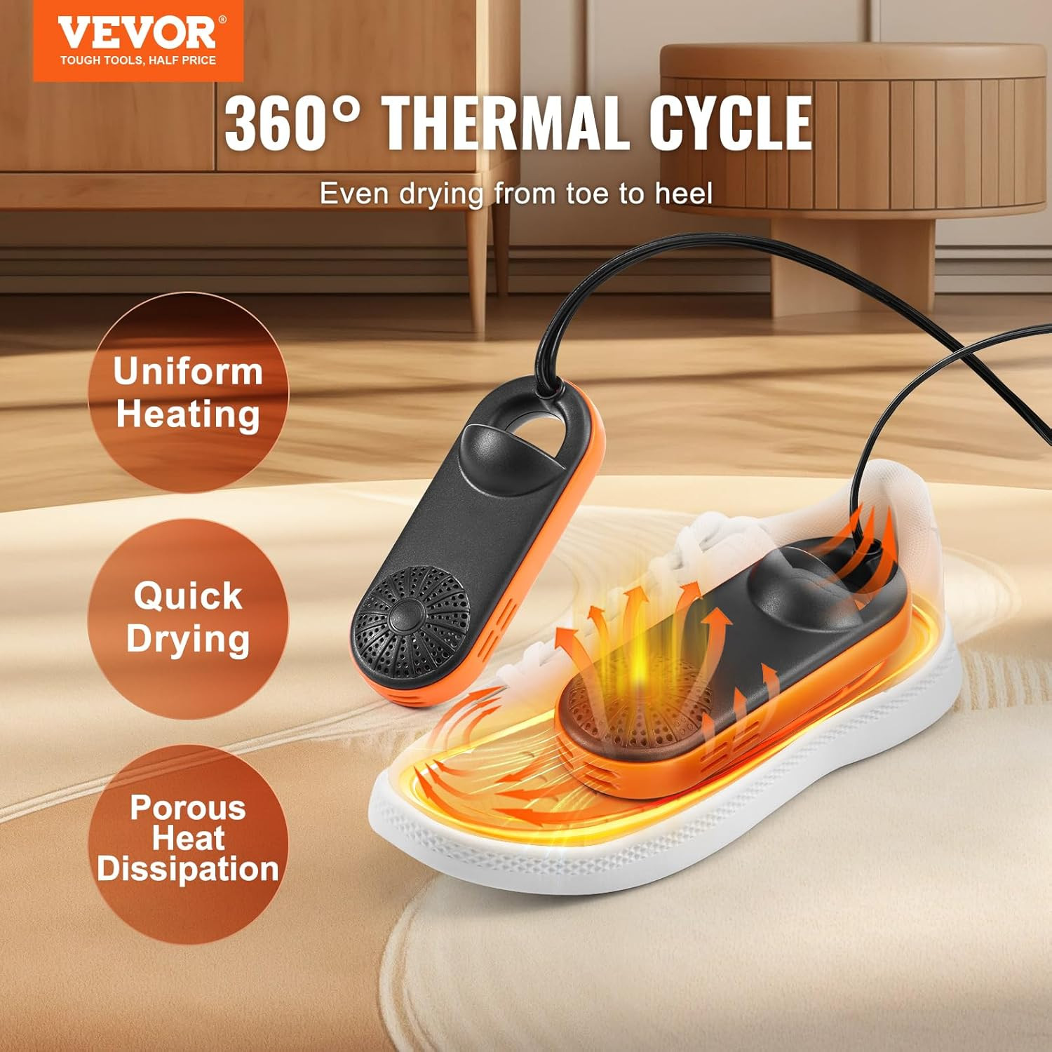 Portable Shoe Dryers and Boot Dryer，Deodorized Boot Warmers with Quick & Even Dr