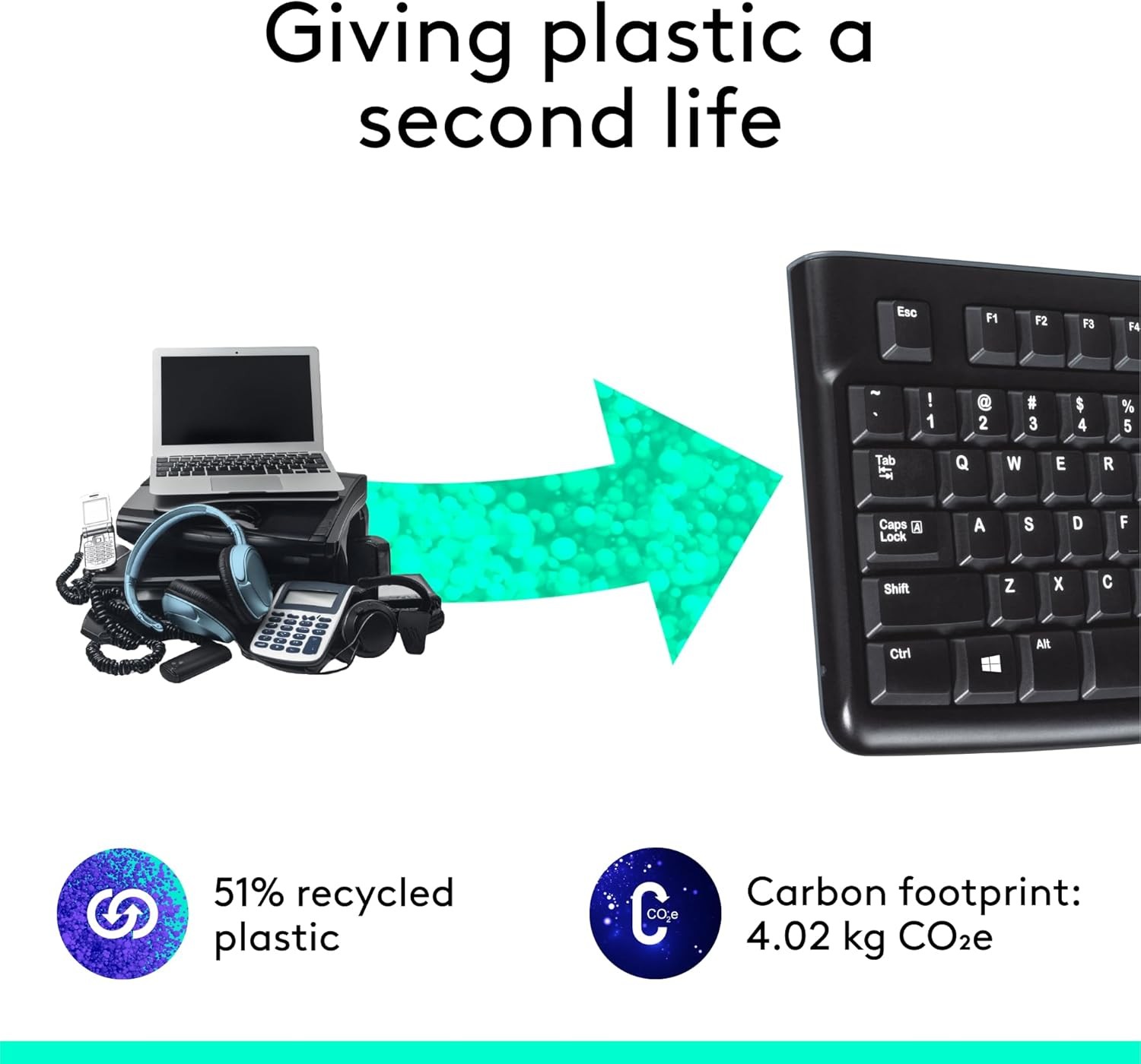 Logitech K120 Wired USB Keyboard Full Size Spill Resistant for PC Windows