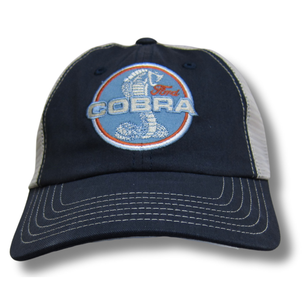 Ford Mustang Cobra Embroidered Logo Trucker Hat Car Auto Racing Cap Mesh Back