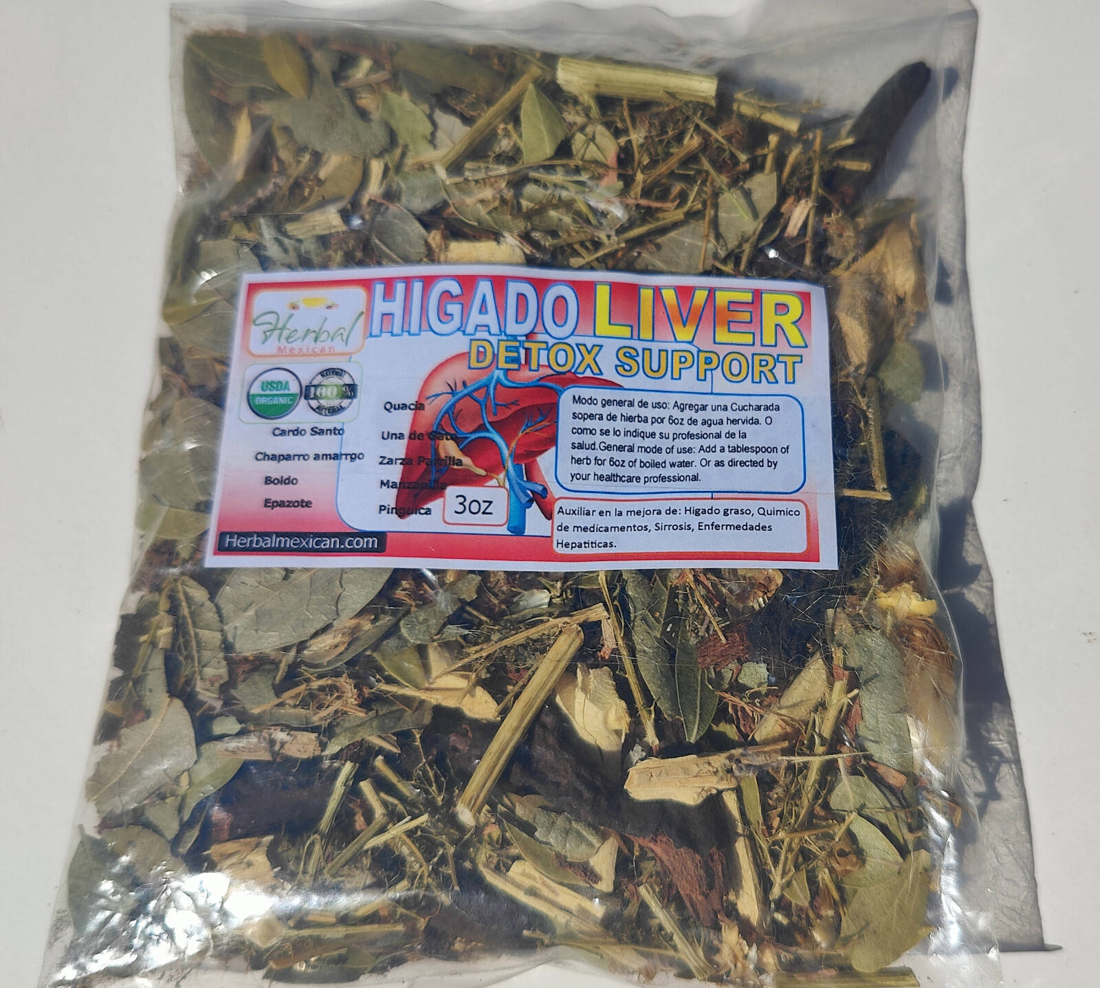 Te Auxiliar Higado Graso fatty liver support natural detox aid tea mexican blend