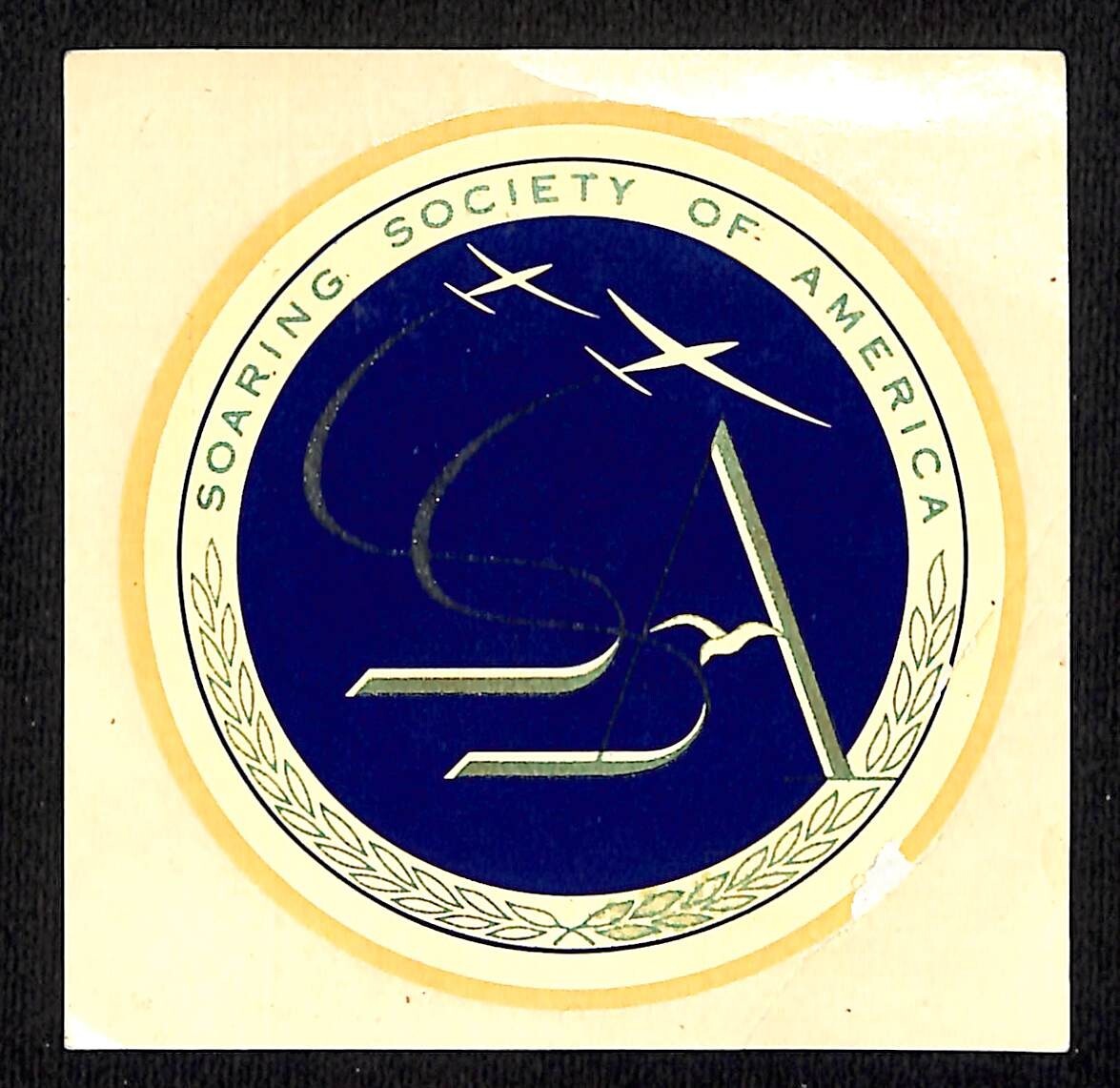 Soaring Society of America Original c1960's-70's 3"dia. Water Slide Decal Scarce