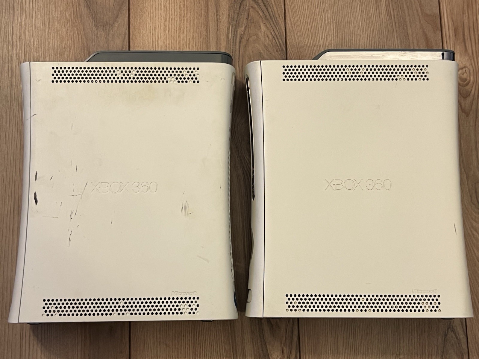 Lot Of 2 Xbox 360 Fat 20GB 60GB Console For Parts Or Fix Powers On Bad Disc