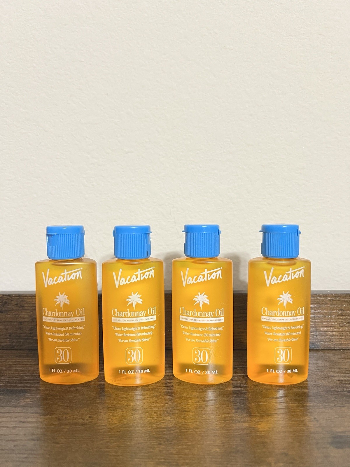 Vacation Chardonnay Oil SPF 30 Travel Size 1 fl oz 30 ml Set of 4 Exp. 5/2027