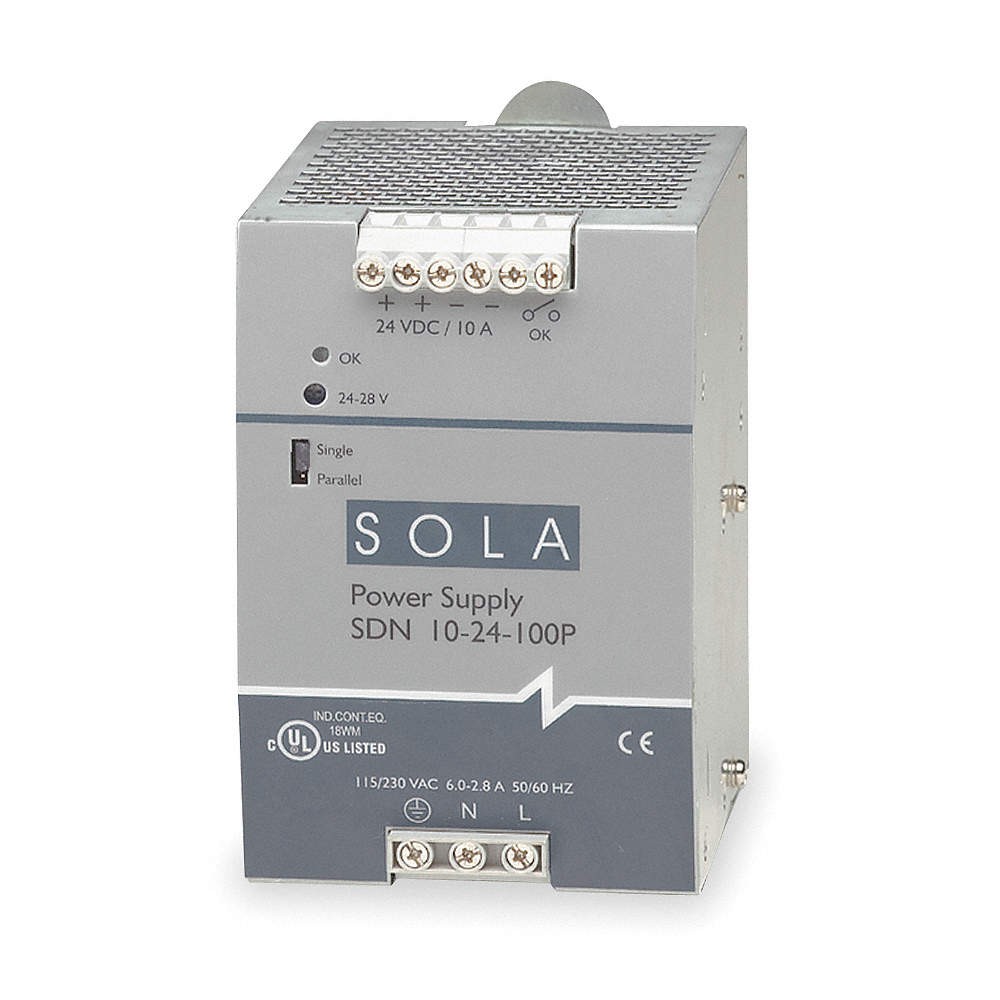 SOLAHD SDN10-24-100P DC Power Supply,24VDC,10A,47-63Hz 3WY65