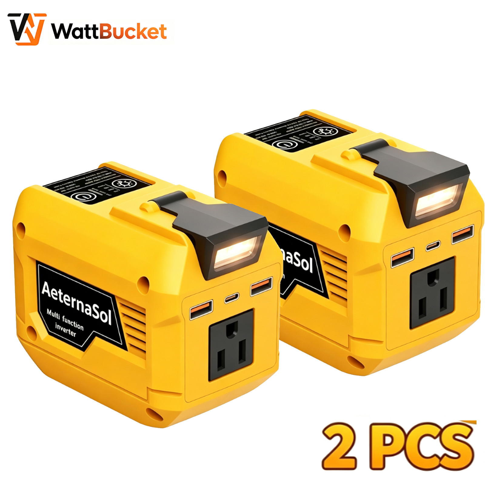 2PACK 500W Power Inverter Compatible with DeWalt 20V Battery  3USB fast Charging