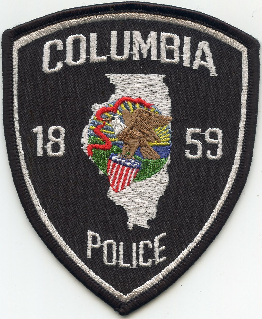 COLUMBIA ILLINOIS IL state outline POLICE PATCH