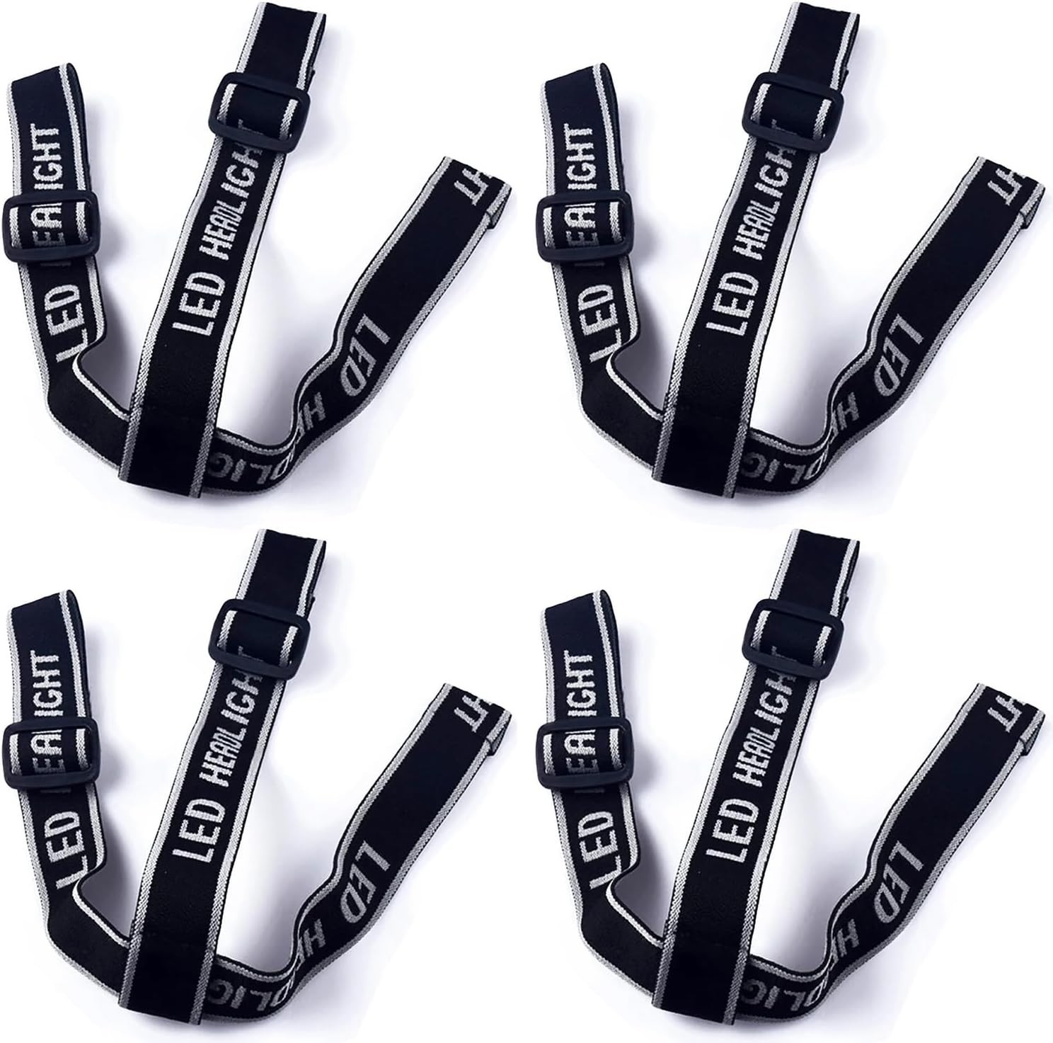 4 Pack Headlamp Strap Replacement Headband Head Lamp Elastic Head Band Belt