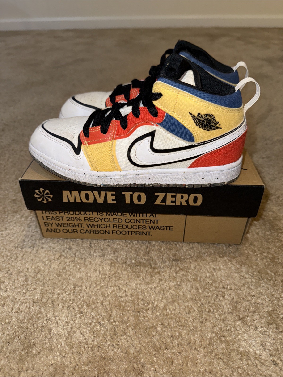 Jordan 1 Mid Multi-Color Canvas (GS) - Size 3