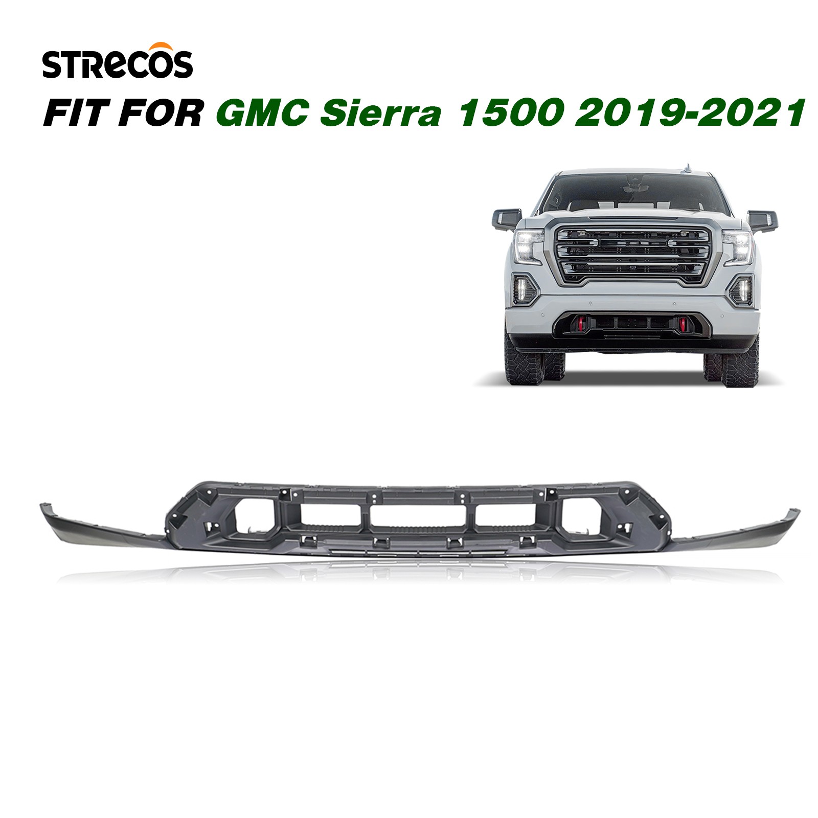 For 2019 2020 2021 GMC Sierra 1500 Front Lower Bumper Cover w/ Skid 84974557