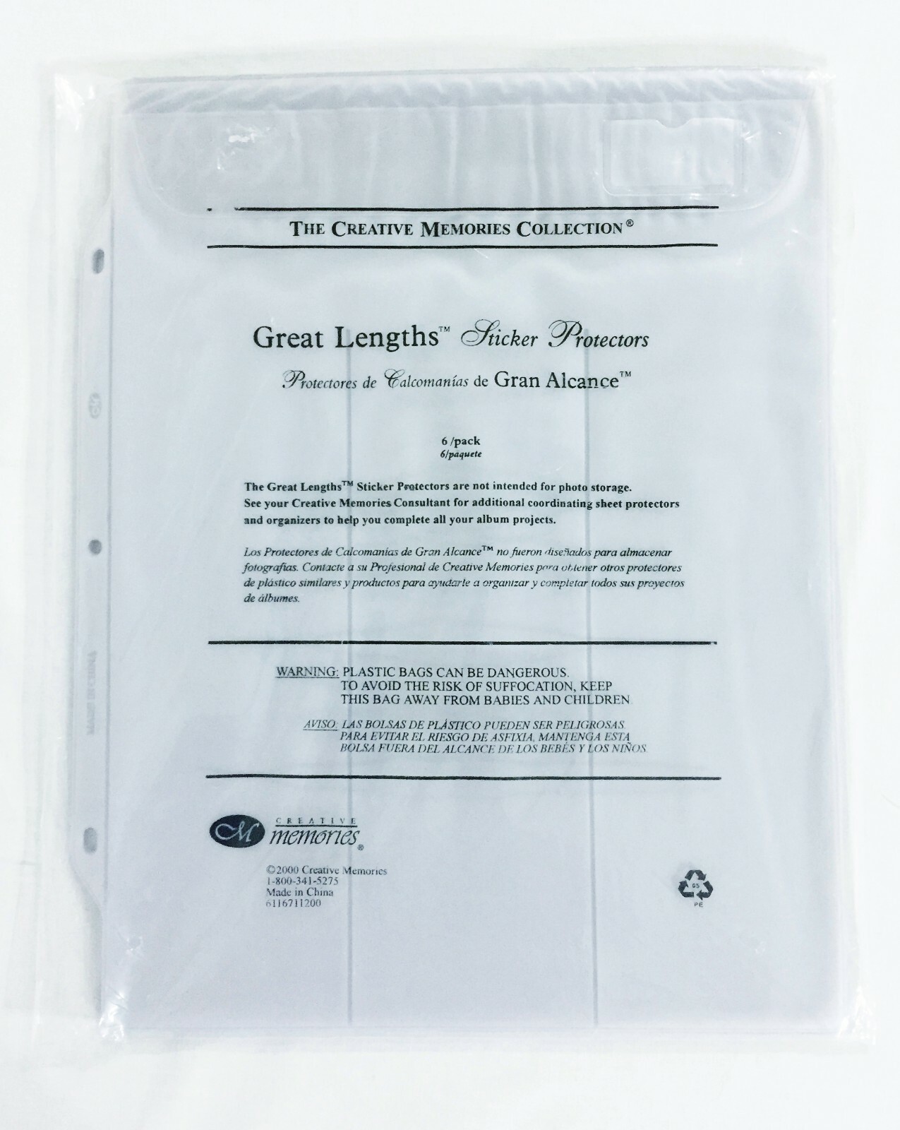 Creative Memories Great Lengths Sticker Protectors 6 Pack 3 Slots Each Side
