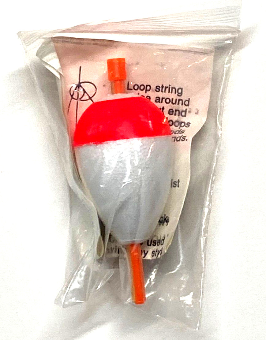 SET OF 6 Red/White 1.25" Foam Pear Slotted Stick Float