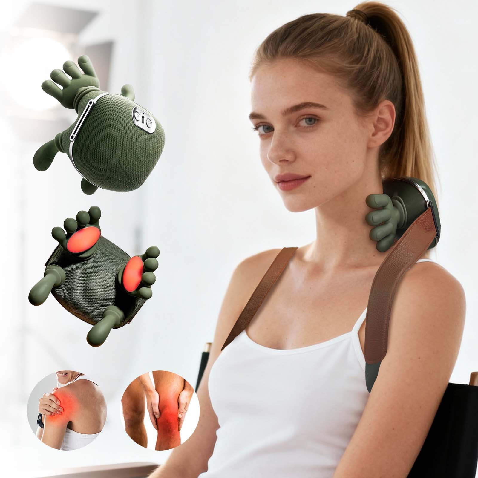 Portable Neck Massager 3-Speed Settings Therapeutic Machine with Heat Function