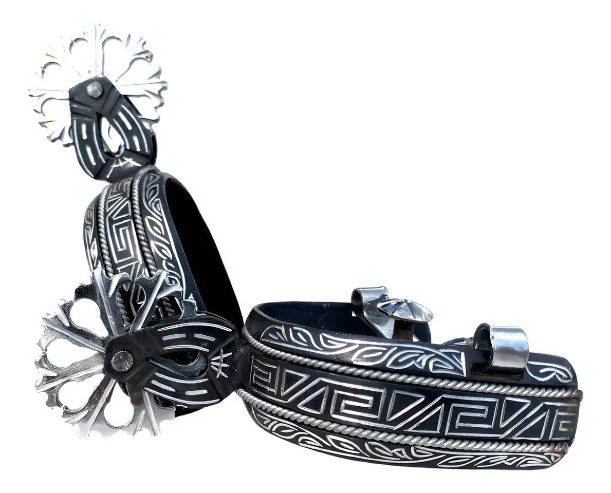Mexican CHARRO SPURS ESPUELAS Charras Style Charreria HORSE Boot Gear Mexico