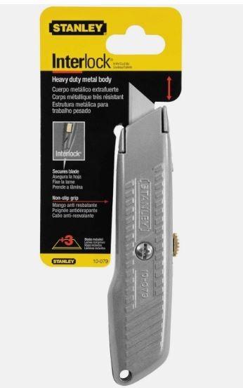Stanley Utility Knife with Blade Durable All-Metal Retractable 10-079 New