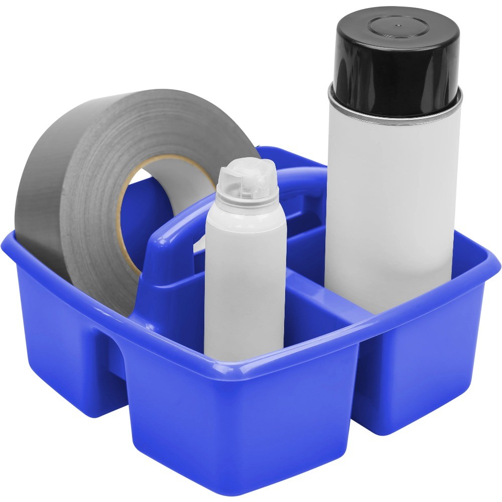 Storex Plastic Desktop Organizer Caddy with Handle, Assorted, Set of 5