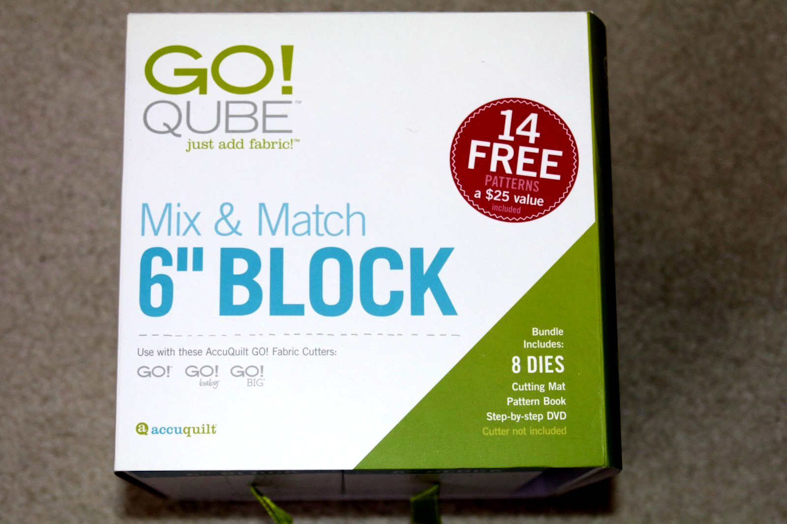 NEW Accuquilt Go! Qube Mix & Match 6" Block fabric cutting system. # 55775