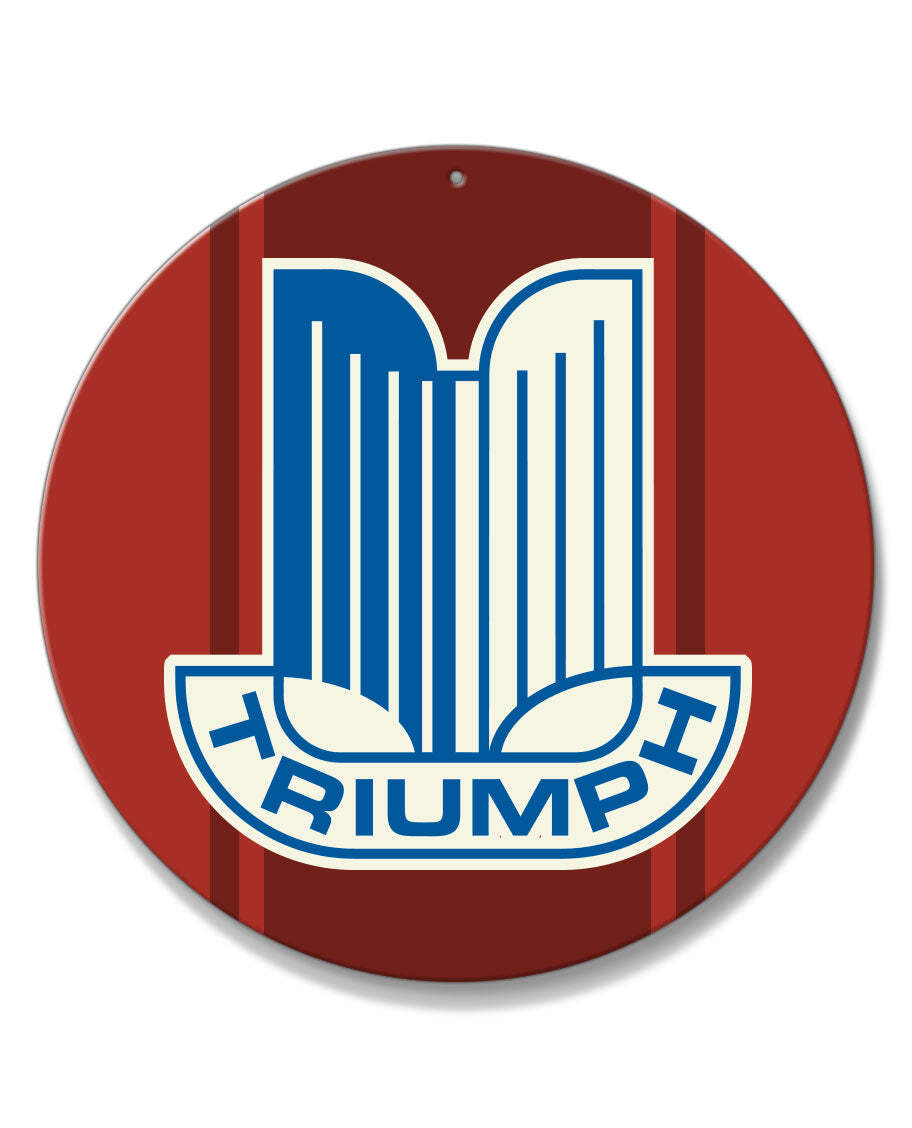 Triumph Emblem Round Aluminum Sign - 14 colors - Made in the USA - British Car