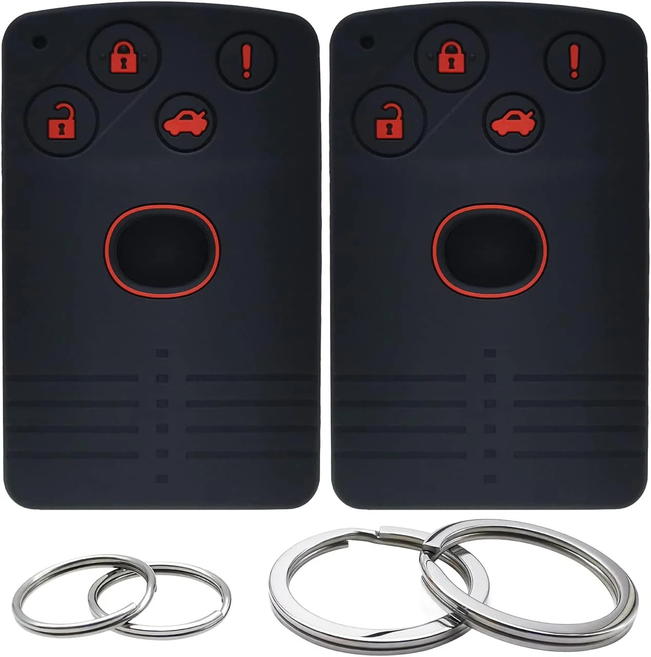 2 Pcs Silicone 4 Buttons Key Fob Cover Remote Case Keyless Protector Compatible
