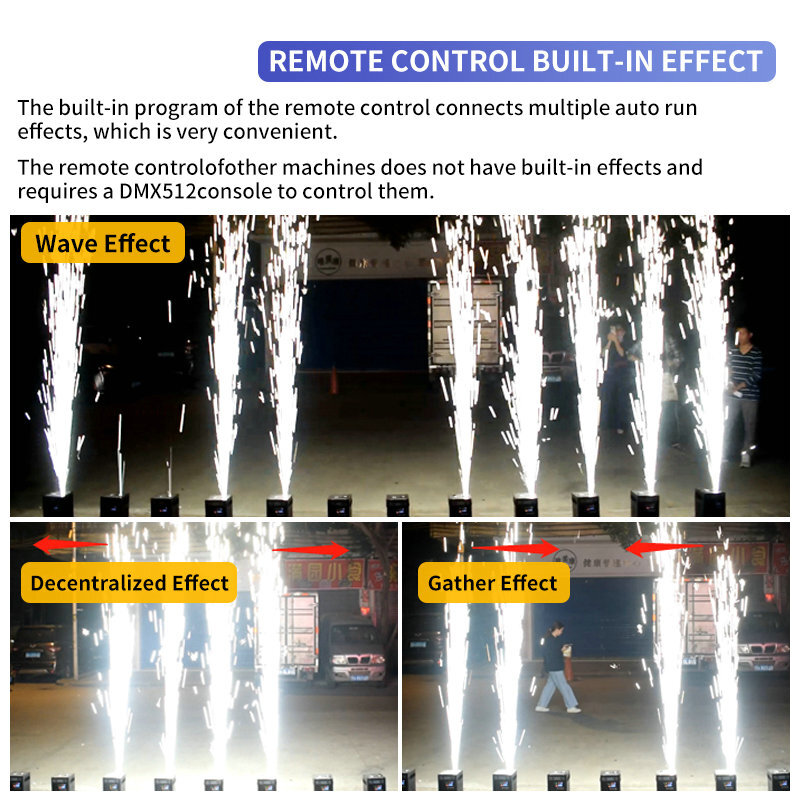 750W Cold Spark Machine LCD Firework Machine DMX512 DJ Stage Effect Black