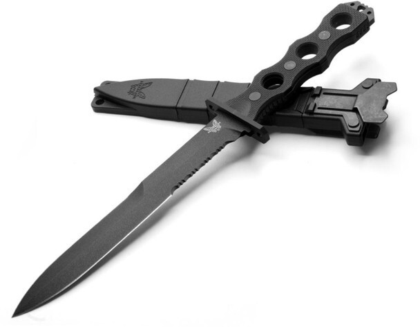 Benchmade SOCP Fixed Blade Knife 7" Double Edge Plain/Serrated Edge