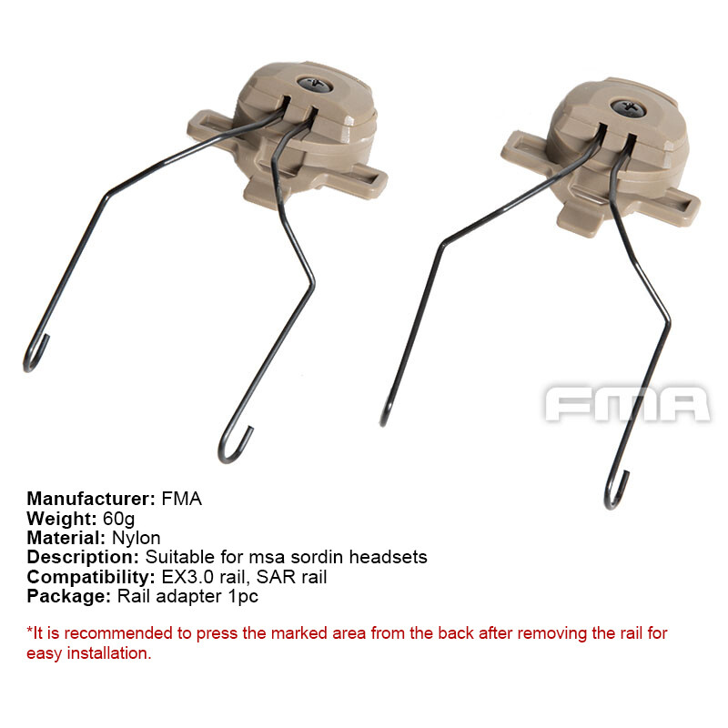 FMA Tactical EX 3.0 TW Team Wendy Helmet Headset Buckle Bracket Airsoft Hunting