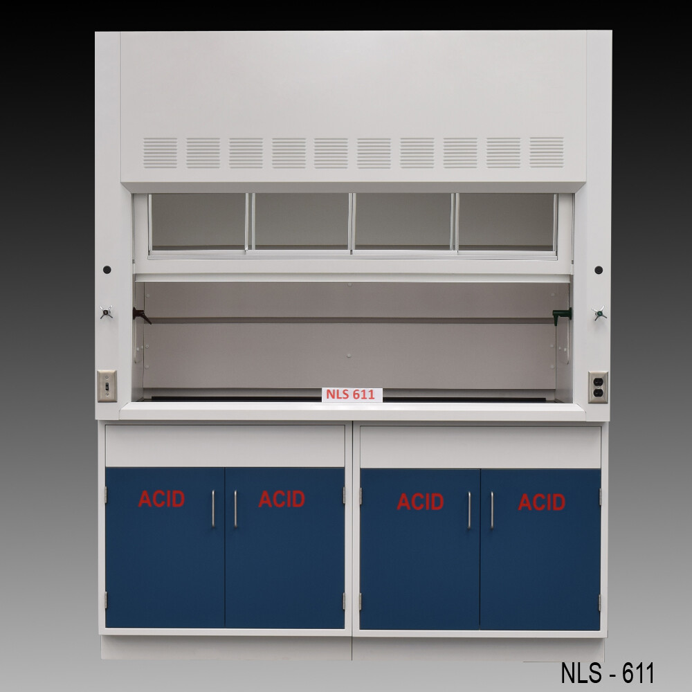 6' Laboratory Fume Hood w/ ACID Cabinets / Fisher American / In Stock / E2-158