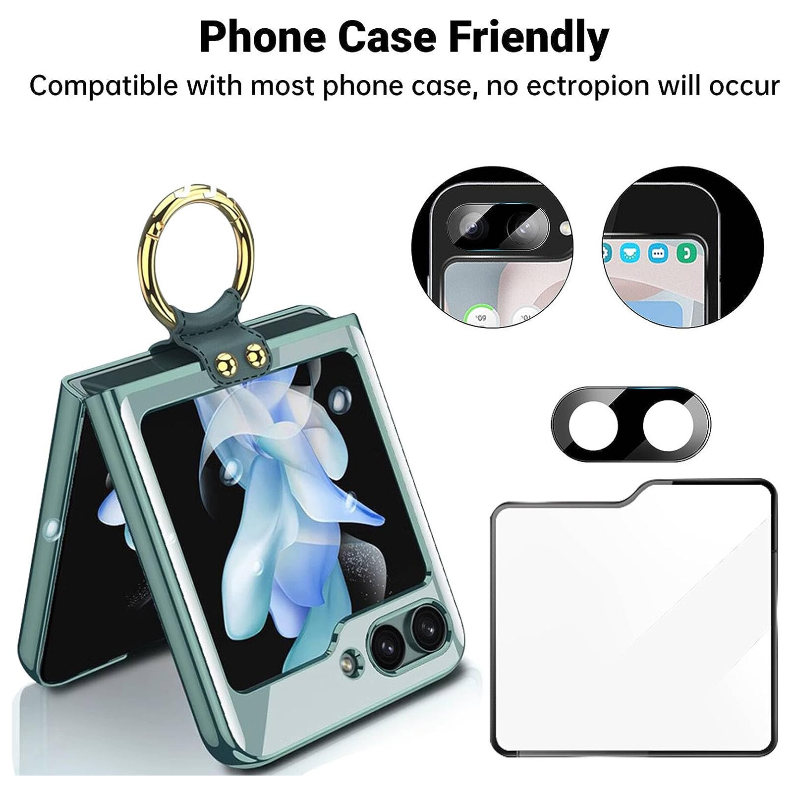 For Samsung Galaxy Z Flip5 Front Screen Protector + Camera Lens Protector 3 Pack