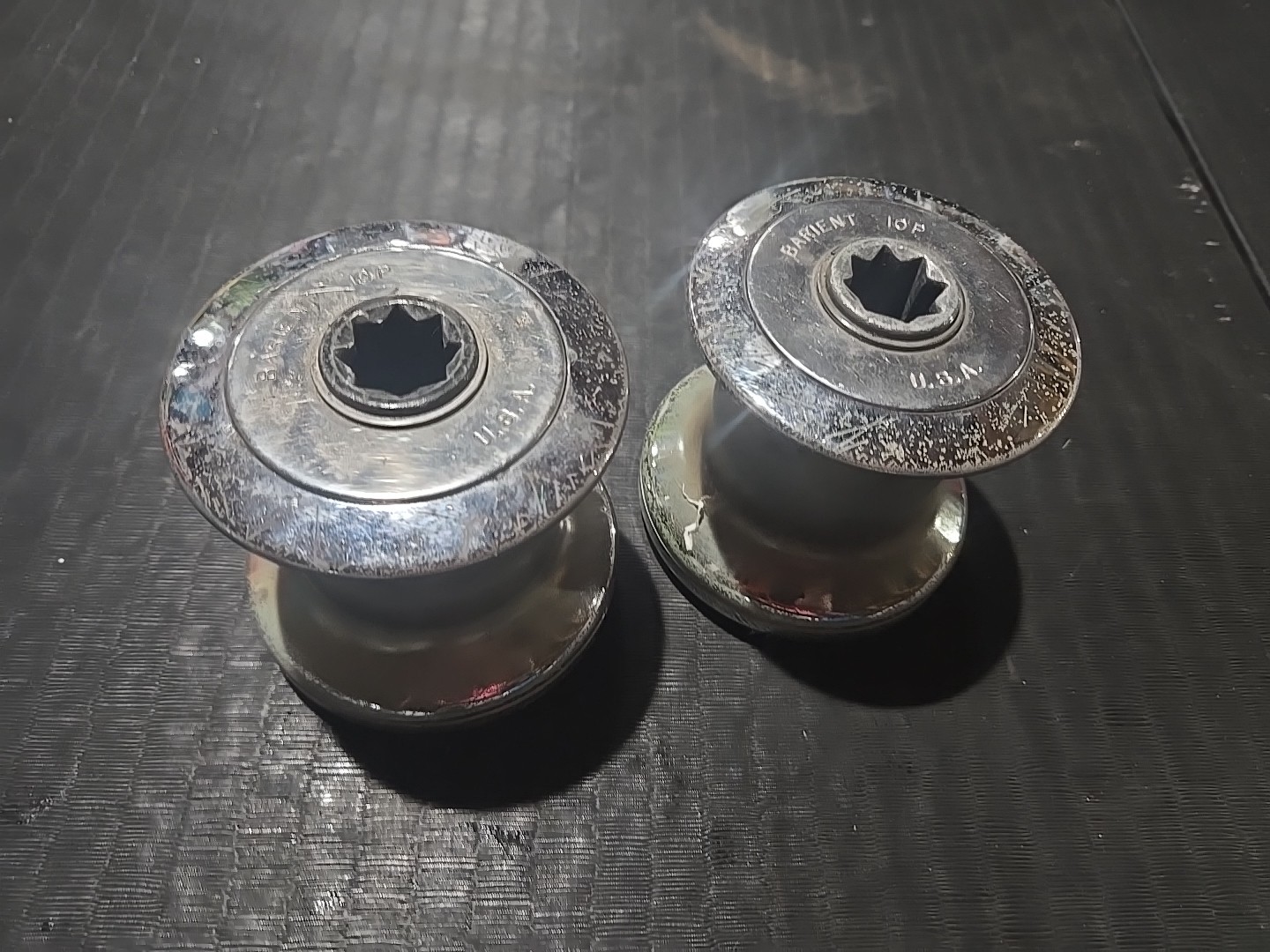 Pair Of Barient 10P Winch Chrome Plated Bronze