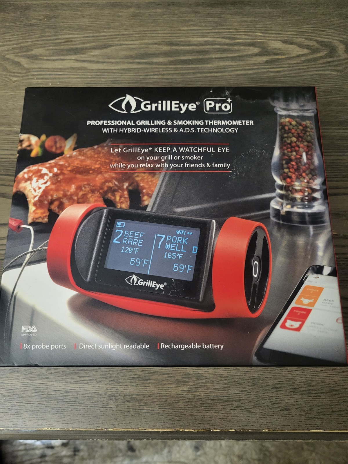 GrillEye Pro+ Professional Grilling & Smoking Thermometer Model GE0003