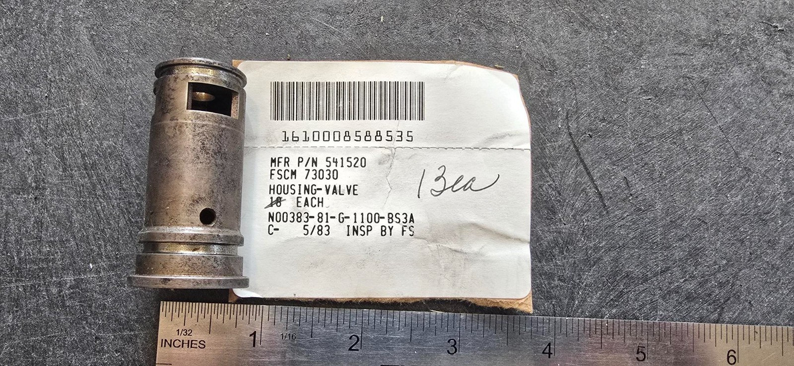 (1EA) HAMILTON SUNDSTRAND HIGH VALVE HOUSING 541520 1610-00-858-8535