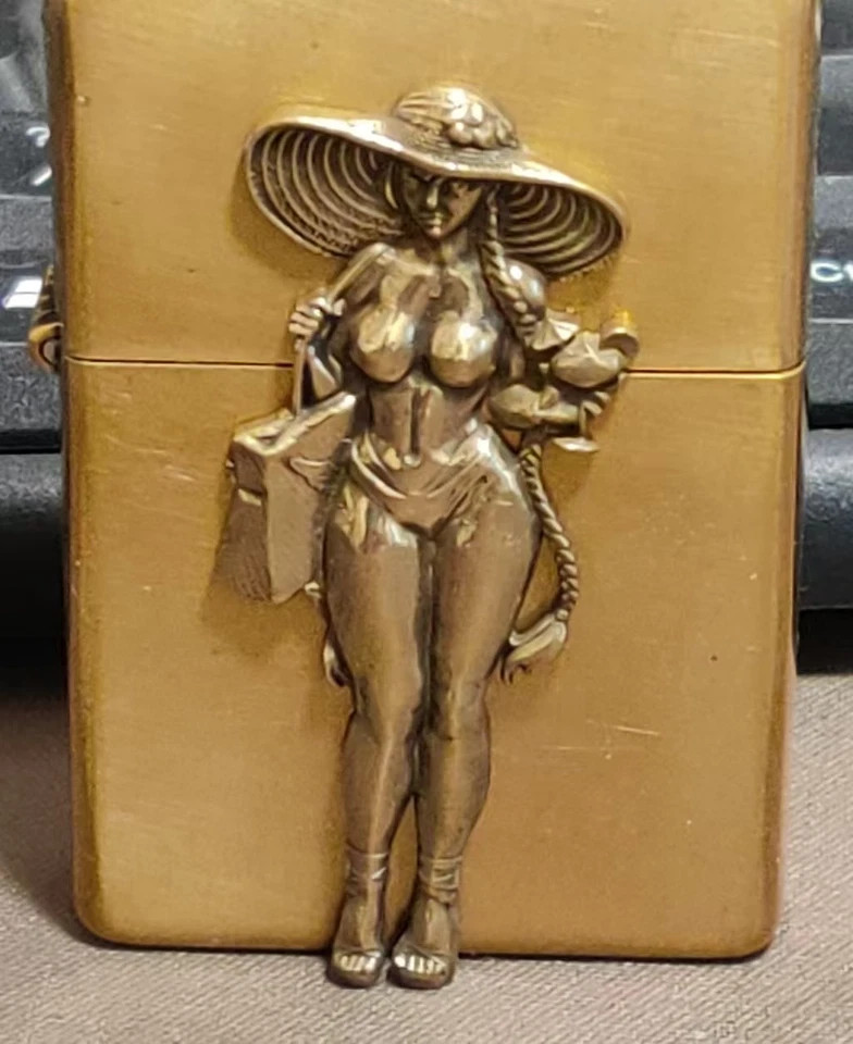 1 piece Brass Sexy Straw Hat Girl DIY sticker suitable