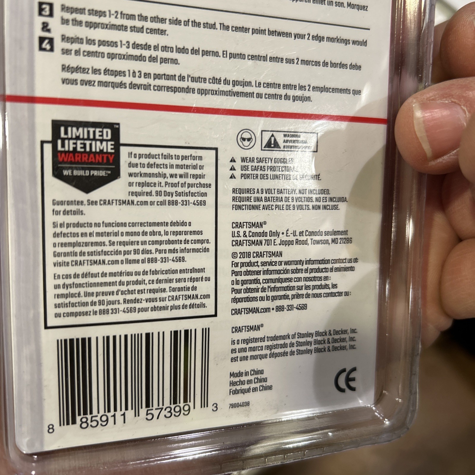 CRAFTSMAN - Stud Finder- 3/4-Inch Depth - CMHT77633