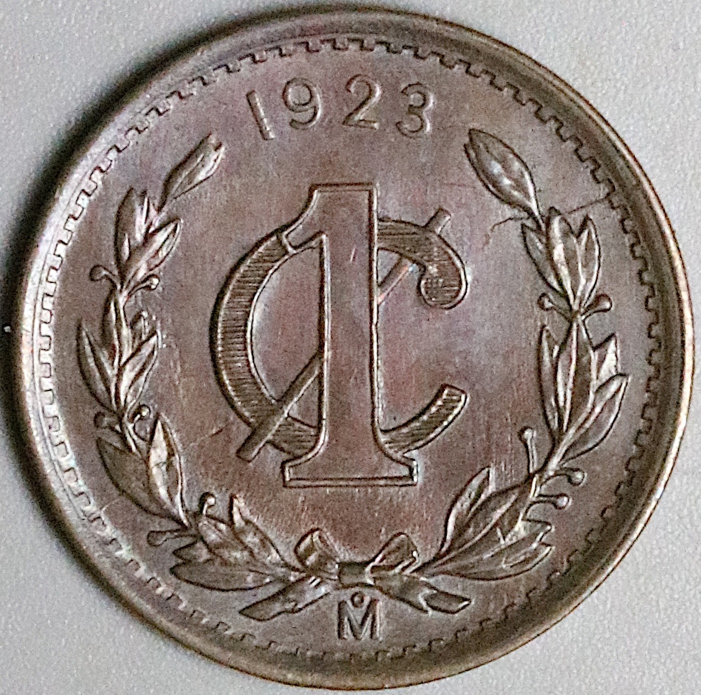 1923-Mo Mexico 1 Un Centavo UNC Bronze Coin (25081802R)