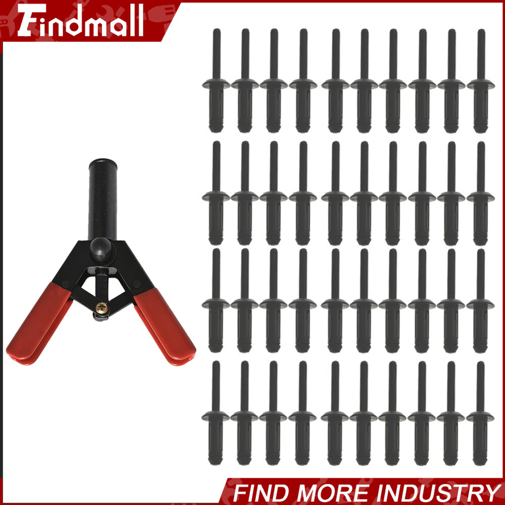 Findmall 41 Pieces Assorted Plastic Riveter Rivet Gun Set Hand Tool W/ 40 Rivets