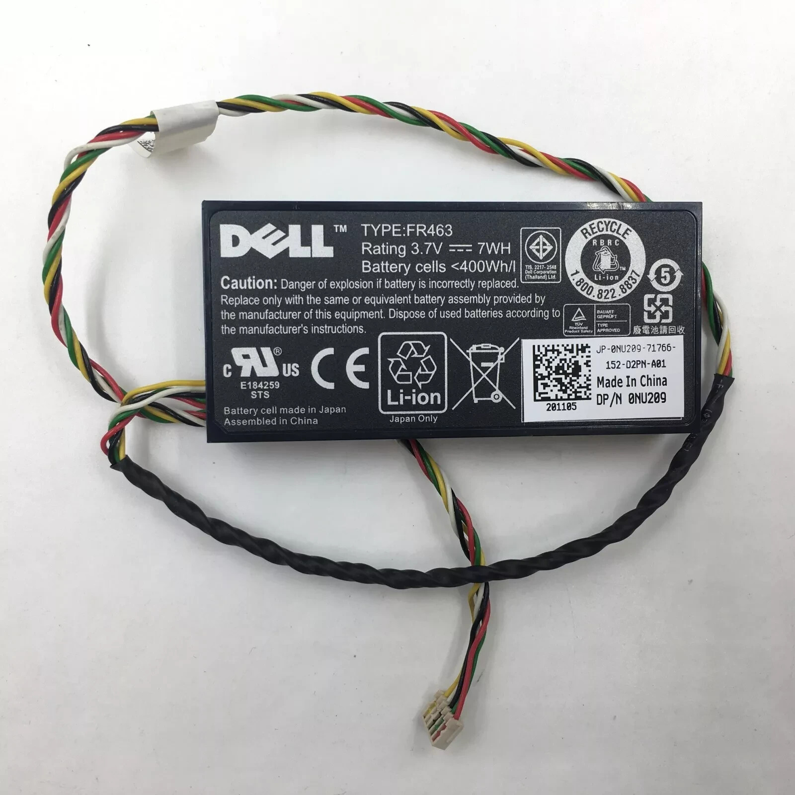 FR463 NU209 Dell 0NU209 PERC 5i 6i LI-ION Battery