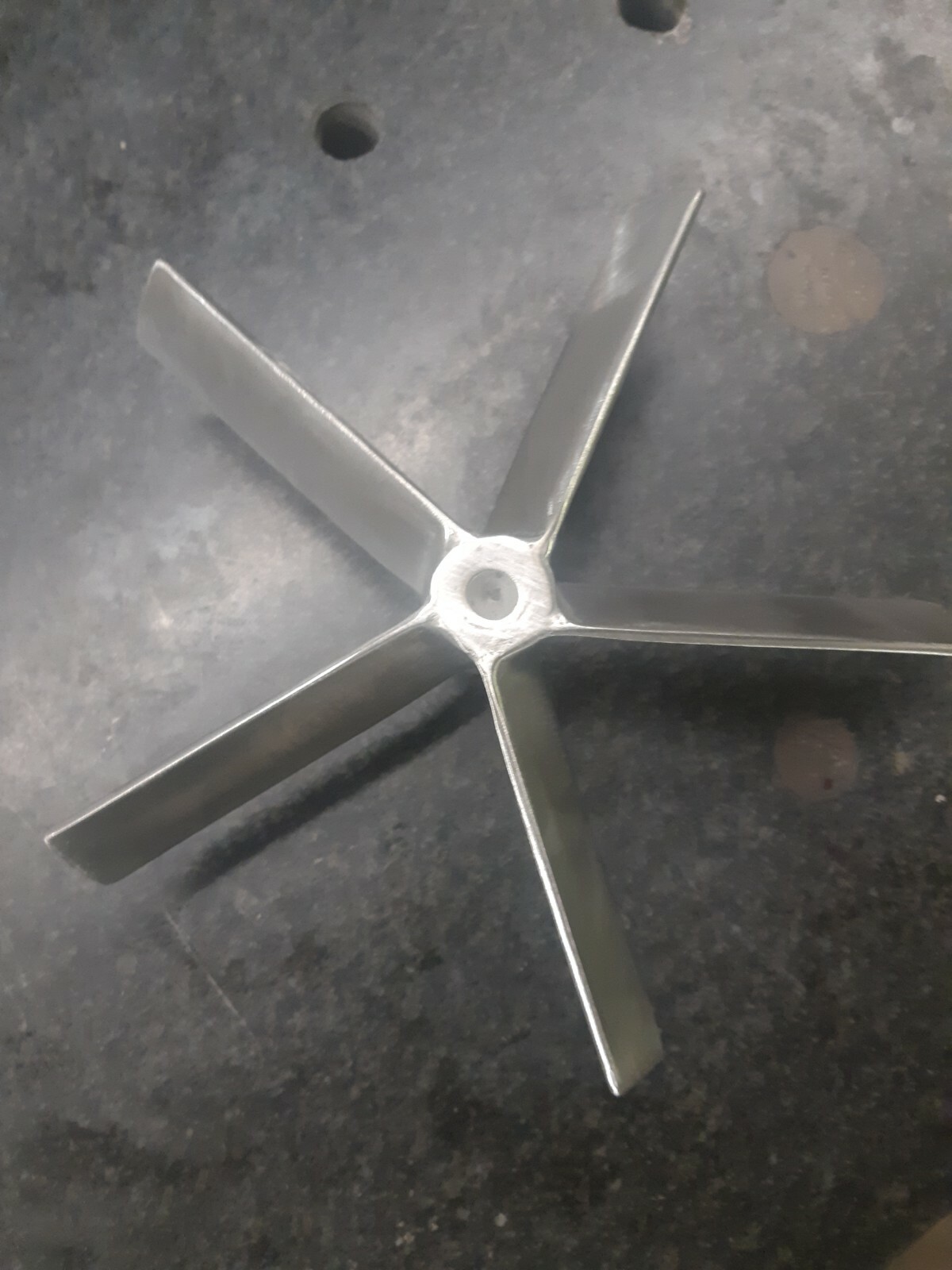 mixing propeller 8 in. stainless steel New. 1/2" - 3/4 "Bore.5 blade 316ss.