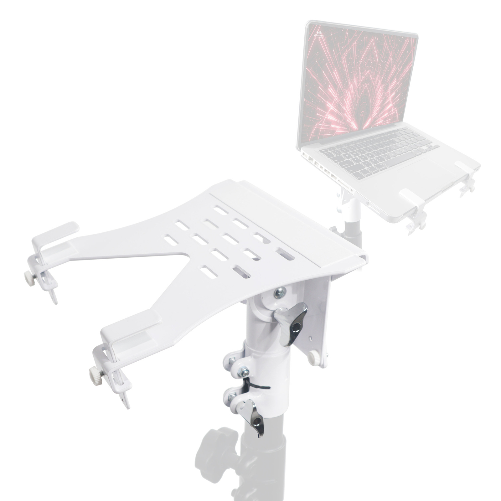 ProX X-LTF01WH White Laptop Tray+VESA Monitor Mounting Bracket for Speaker Stand