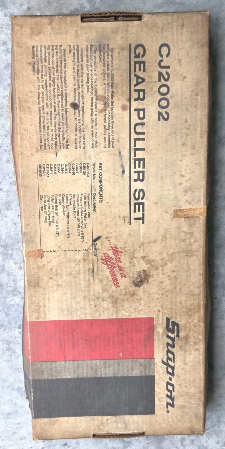 Snap On PAK430790 Tray & Box For CJ2002 Gear Puller Set